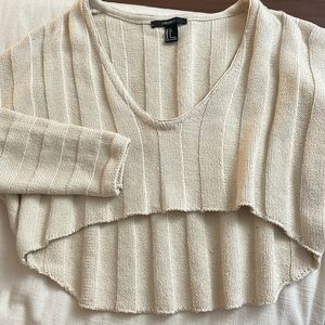 Cropped off white sweater